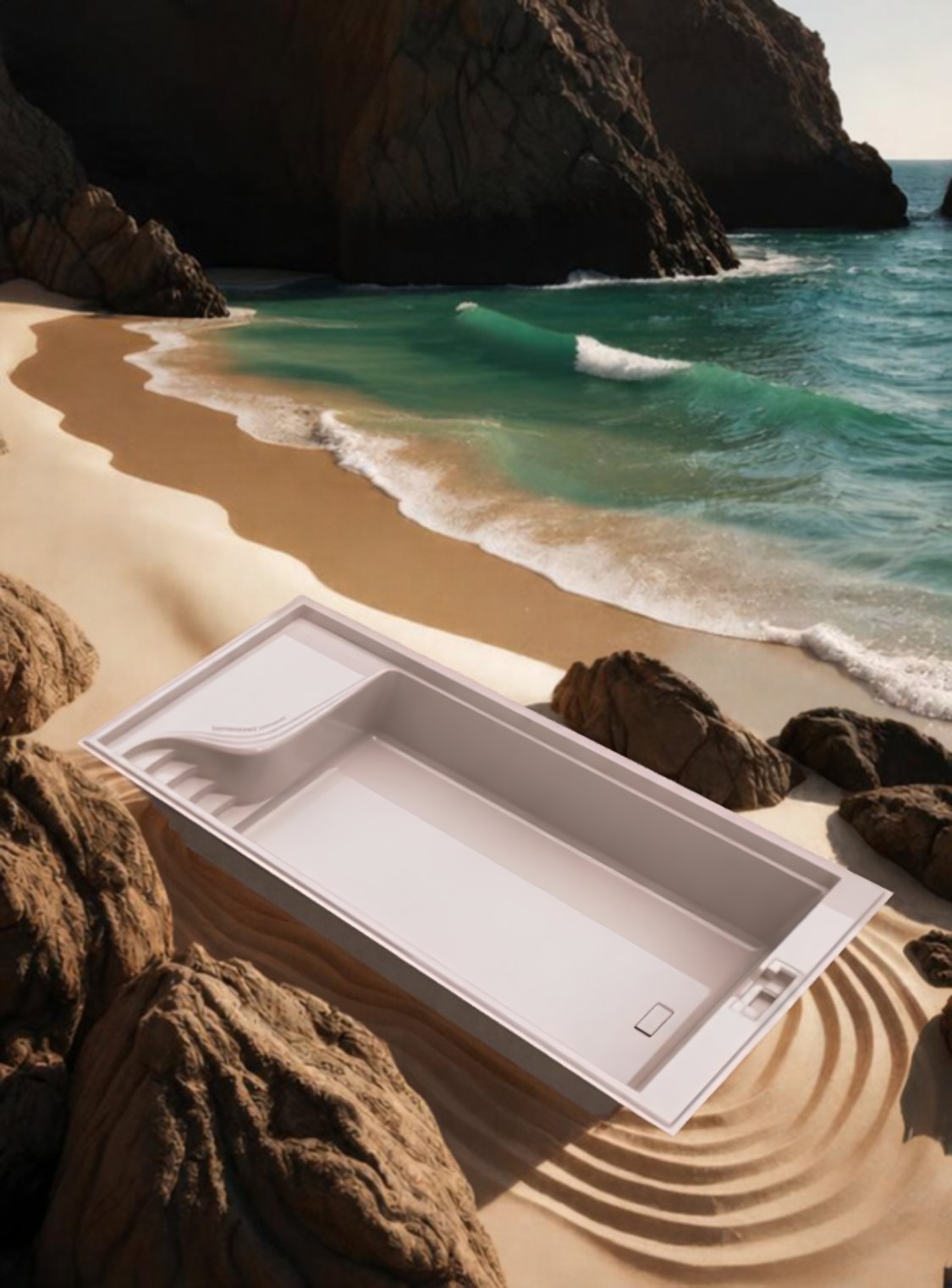 Brochurebeeld van het WaterRows zwembad uit de Sunlounge